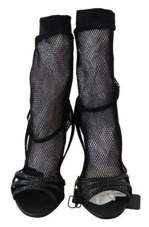 Schwarz Wildleder Kurzstiefel Sandalen Schuhe
