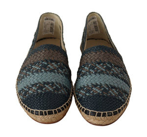 Blau Gray Slip On Buffalo Espadrille Schuhe