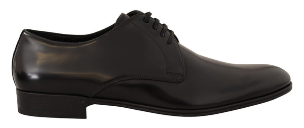Schwarze Leder Schnürschuhe Männer Kleid Derby Schuhe