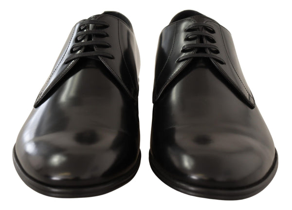 Schwarze Leder Schnürschuhe Männer Kleid Derby Schuhe