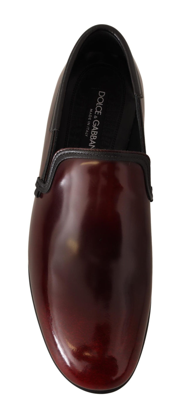 Bordeaux Lackleder Kleid Loafers Schuhe