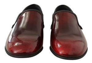 Bordeaux Lackleder Kleid Loafers Schuhe