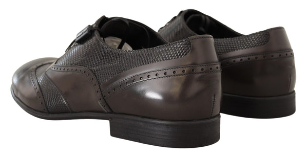 Braune Eidechsenhaut Leder Oxford Dress Schuhe