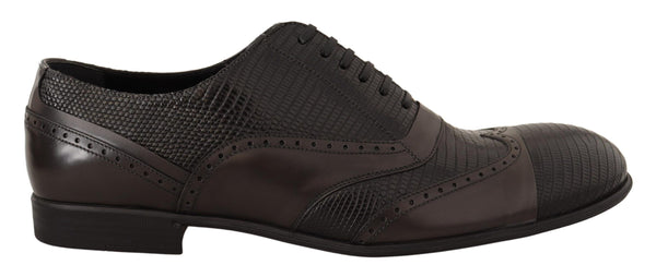 Braune Eidechsenhaut Leder Oxford Dress Schuhe