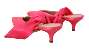 Rosa Leder Lace Up Kitten Heels Pumps Schuhe