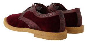 Bordeaux Samt Exotische Lederschuhe