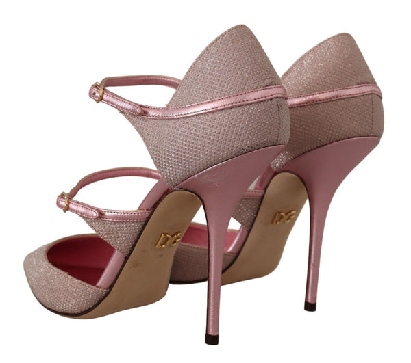 Rosa glitzernde Riemchensandalen Mary Jane Schuhe