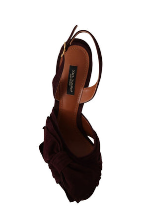 Dunkellila Wildleder Riemchensandalen Schuhe
