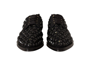 Schwarze Schnürschuhe mit Nieten Formal Flats Schuhe