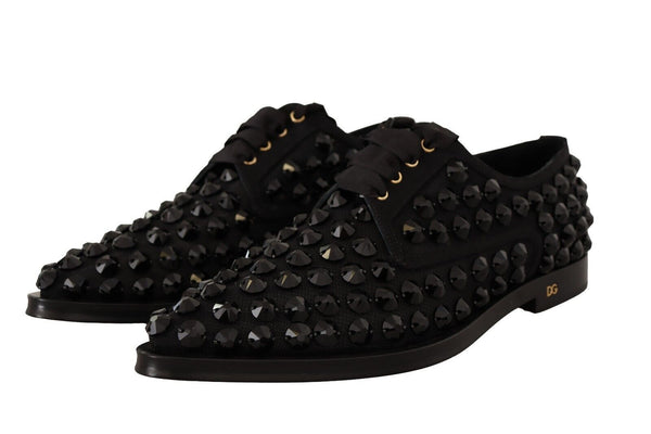 Schwarze Schnürschuhe mit Nieten Formal Flats Schuhe