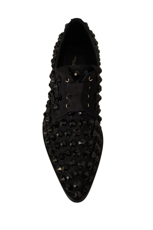 Schwarze Schnürschuhe mit Nieten Formal Flats Schuhe