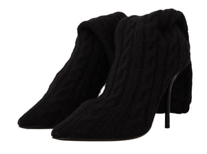 Schwarze Stretch-Socken Kniestrümpfe Schuhe