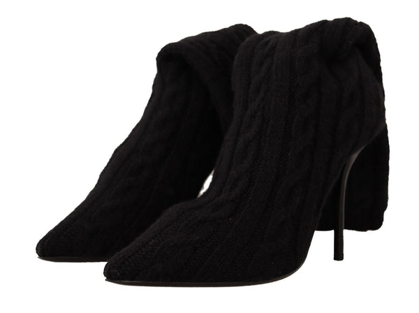 Schwarze Stretch-Socken Kniestrümpfe Schuhe