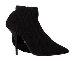 Schwarze Stretch-Socken Kniestrümpfe Schuhe