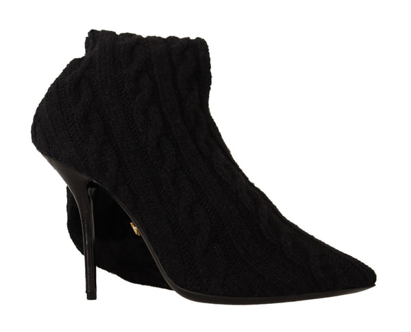 Schwarze Stretch-Socken Kniestrümpfe Schuhe