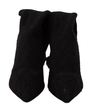 Schwarze Stretch-Socken Kniestrümpfe Schuhe