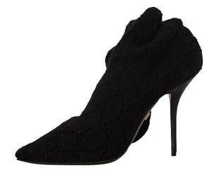 Schwarze Stretch-Socken Kniestrümpfe Schuhe
