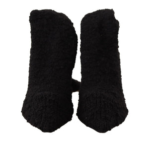 Schwarze Stretch-Socken Kniestrümpfe Schuhe