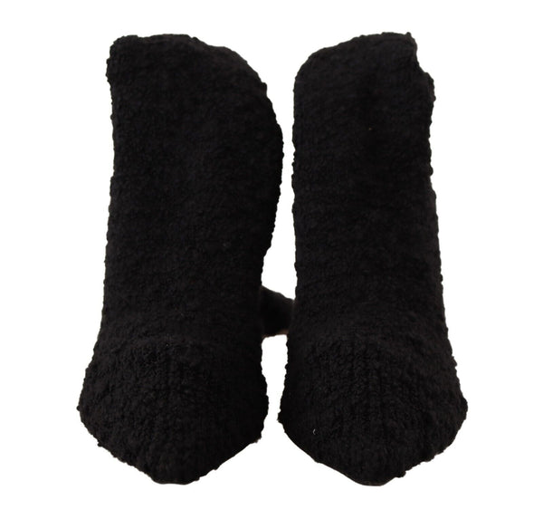 Schwarze Stretch-Socken Kniestrümpfe Schuhe