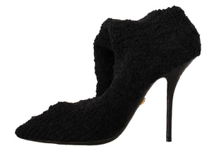 Schwarze Stretch-Socken Kniestrümpfe Schuhe