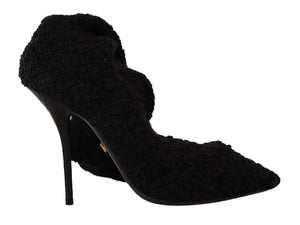 Schwarze Stretch-Socken Kniestrümpfe Schuhe