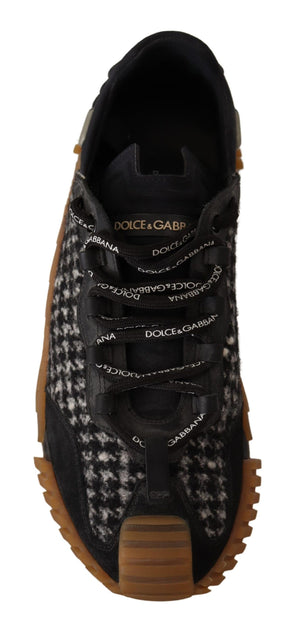 Schwarz Weiß Stoff Lace Up NS1 Turnschuhe