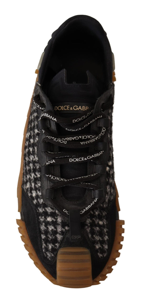 Schwarz Weiß Stoff Lace Up NS1 Turnschuhe