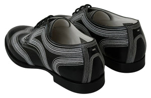 Schwarze Leder Derby Formal Weiße Spitzenschuhe