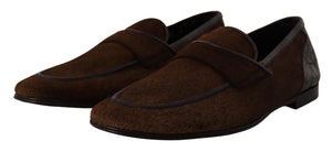 Schuhe Kleid Loafers Braun Leder Slip Schuhe