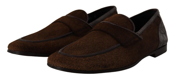 Schuhe Kleid Loafers Braun Leder Slip Schuhe