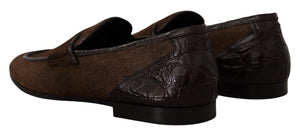 Schuhe Kleid Loafers Braun Leder Slip Schuhe