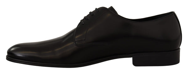 Schwarze Leder-Schnürschuhe für formelle Derbys