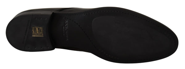 Schwarze Leder-Schnürschuhe für formelle Derbys