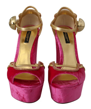 Rosa Samt Kristall-Knöchelriemen-Sandalen Schuhe