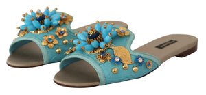 Blaue Kristall Exotische Leder Blaue Kristall Sandalen