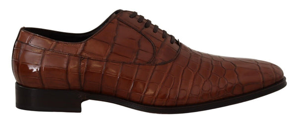 Braunes Krokodilleder Herren Derby Schuhe