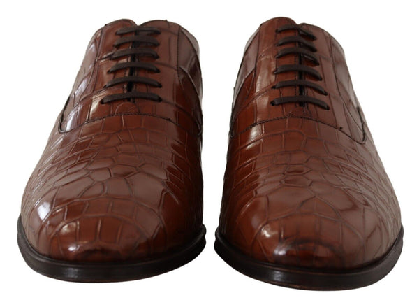 Braunes Krokodilleder Herren Derby Schuhe