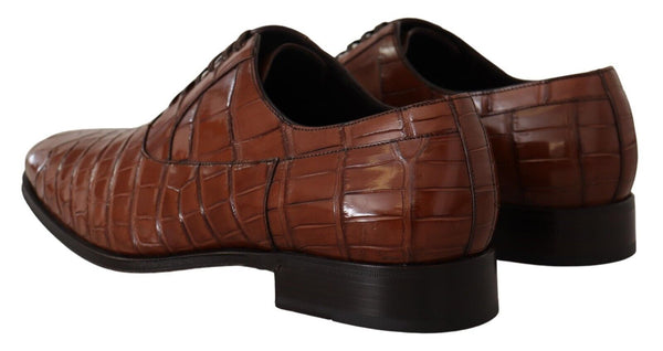 Braunes Krokodilleder Herren Derby Schuhe