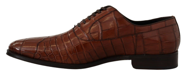 Braunes Krokodilleder Herren Derby Schuhe