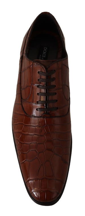 Braunes Krokodilleder Herren Derby Schuhe
