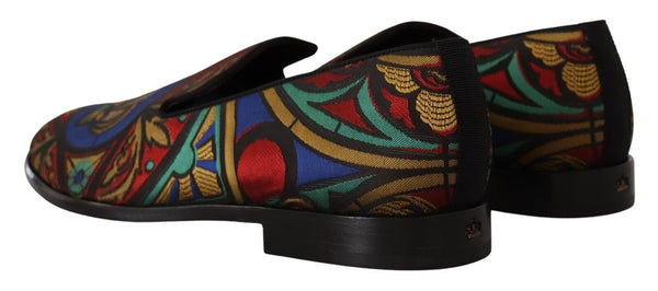Multicolor Jacquard Krone Hausschuhe Loafers Schuhe