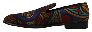 Multicolor Jacquard Krone Hausschuhe Loafers Schuhe