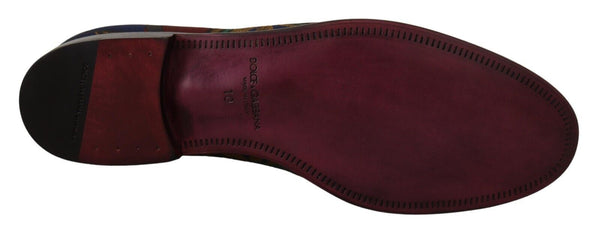 Multicolor Jacquard Krone Hausschuhe Loafers Schuhe