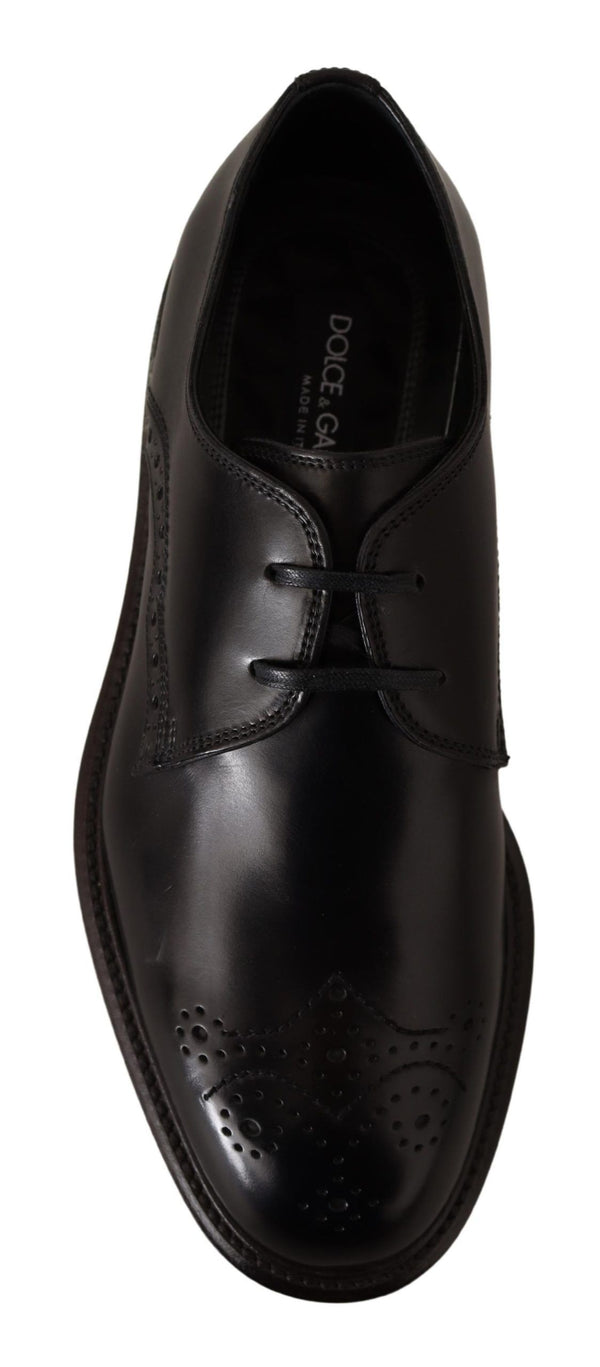 Schwarzes Leder Kleid Formelle Derby Schuhe