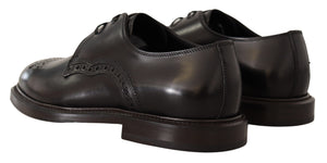 Schwarzes Leder Kleid Formelle Derby Schuhe