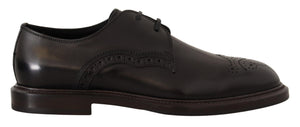 Schwarzes Leder Kleid Formelle Derby Schuhe