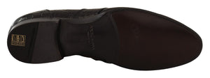 Schwarzes Krokodilleder Slip On Mokassin Schuhe