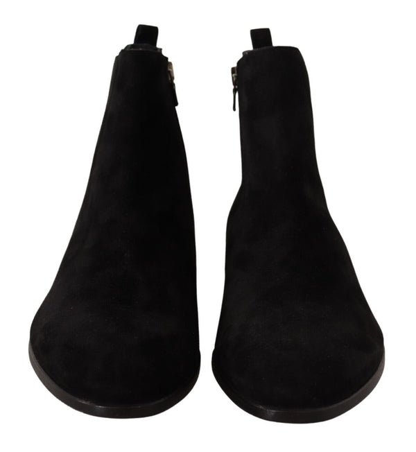 Schwarz Wildleder Leder Chelsea Herren Stiefel Schuhe