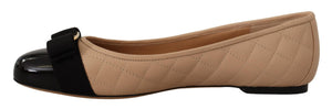 Elegante gesteppte Lederflats - schickes zweifarbiges Design