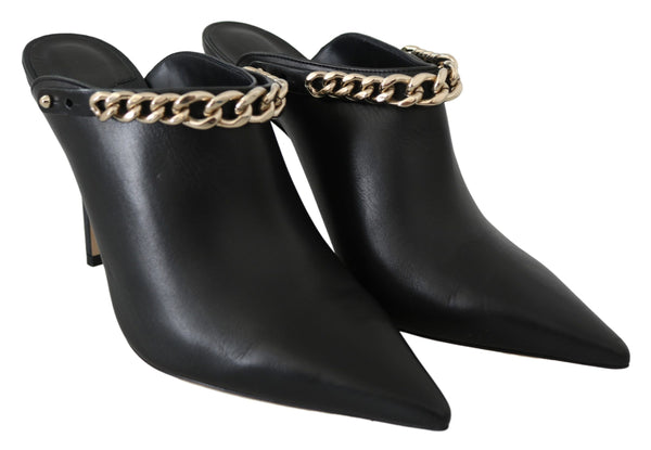 Elegante Schwarz-Gold Leder Pumps
